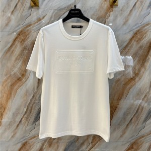 docle & gabbana cotton t-shirt with embossed logo